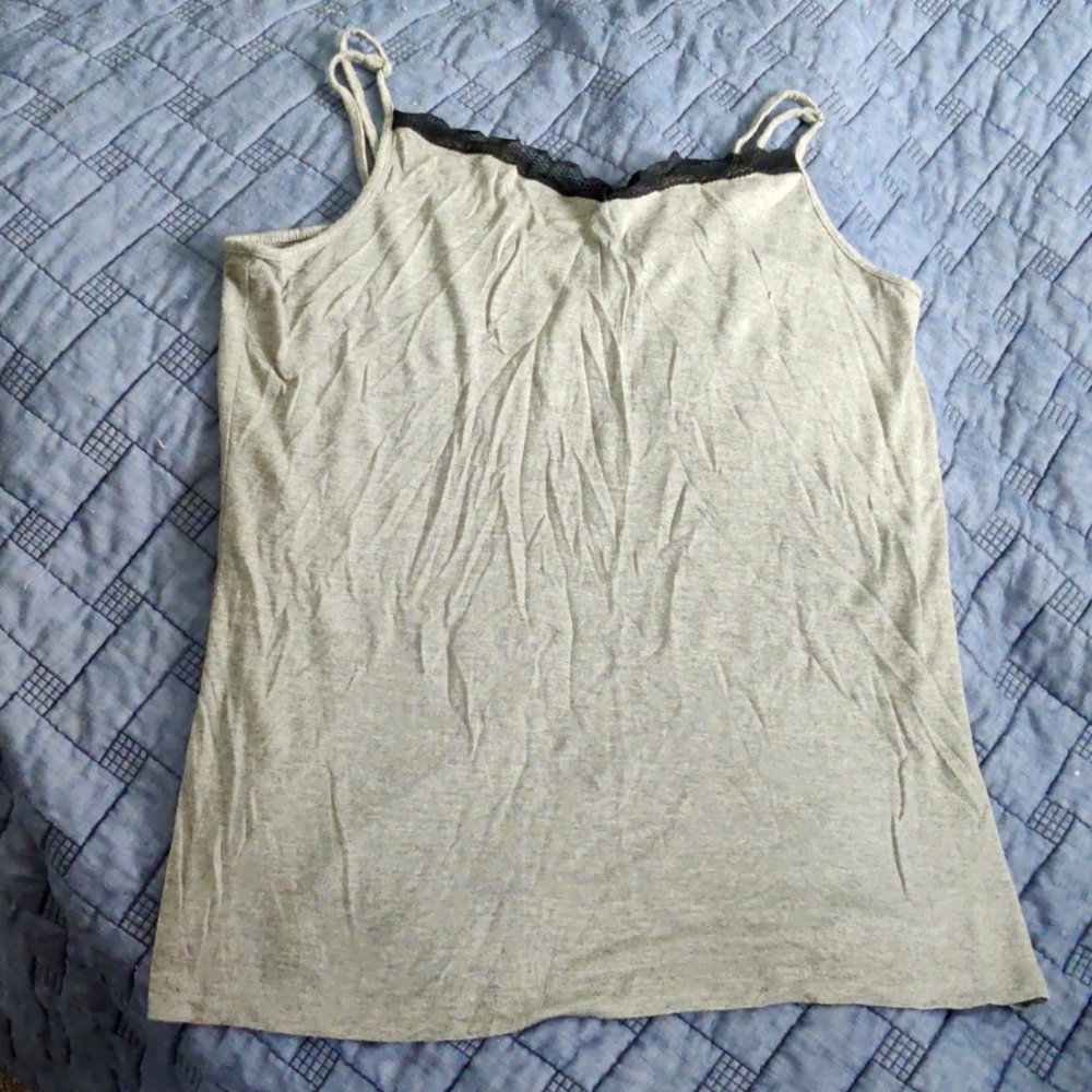 EUC Soft & Stretchy Adjustable Strap Cami with Lace Detail